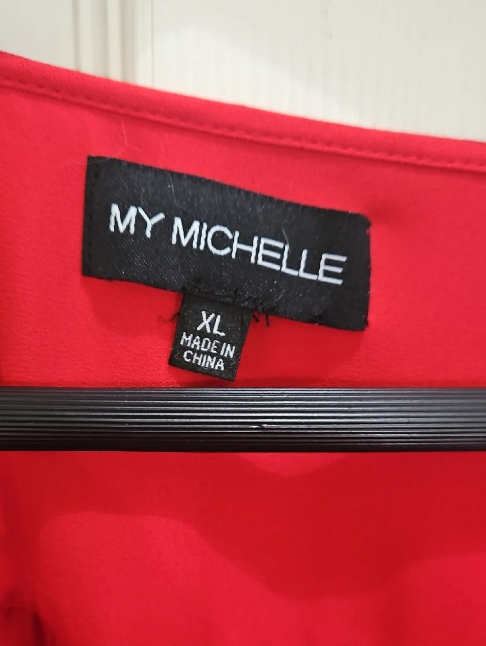 My Michelle Red Hi-Lo Polyester Blouse Sz XL